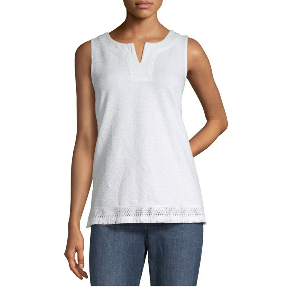 NWT Liz Claiborne Split Crew Neck Sleeveless Top